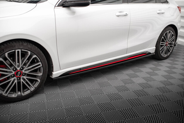 Seitenschweller Ansatz Cup Leisten passend für Kia Ceed GT Mk3 schwarz Hochglanz