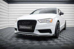 Cup Spoilerlippe Front Ansatz V.1 passend für Audi A3 Limousine 8V schwarz Hochglanz