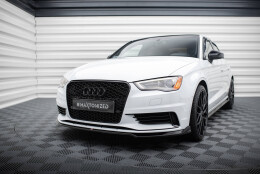 Cup Spoilerlippe Front Ansatz V.2 passend für Audi A3 Limousine 8V schwarz Hochglanz