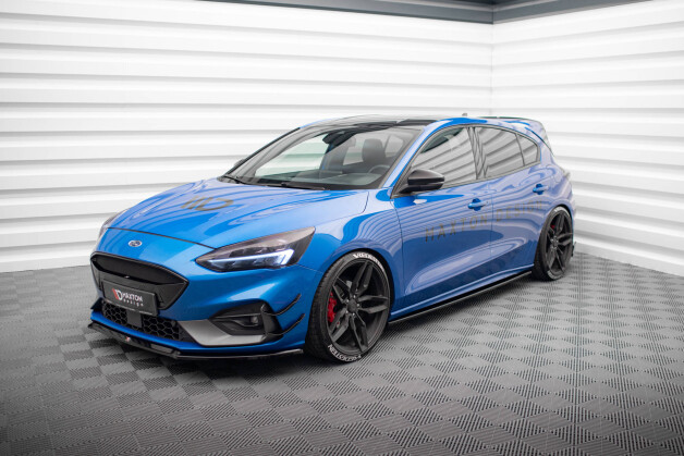 Street+ Seitenschweller Leisten V.2 passend für Ford Focus ST / ST-Line Mk4 schwarz Hochglanz
