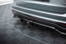 Mittlerer Cup Diffusor Heck Ansatz DTM Look passend für Audi A6 Allroad C8 schwarz Hochglanz