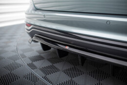 Mittlerer Cup Diffusor Heck Ansatz DTM Look passend für Audi A6 Allroad C8 schwarz Hochglanz