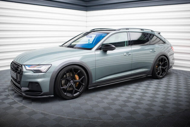 Seitenschweller Ansatz Cup Leisten passend für Audi A6 Allroad C8 schwarz Hochglanz