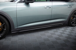 Seitenschweller Ansatz Cup Leisten passend für Audi A6 Allroad C8 schwarz Hochglanz