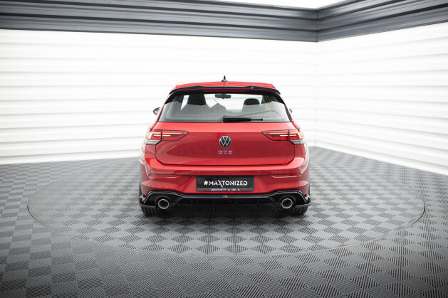 Heck Ansatz Diffusor + Chrome Endrohre Sportauspuff Attrappe für Volkswagen Golf GTE Mk8
