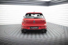 Heck Ansatz Diffusor + Endrohre schwarz passend für VW Golf GTE / R-Line Mk8 / Mk8 FL schwarz Hochglanz
