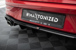 Heck Ansatz Diffusor + Endrohre schwarz passend für VW Golf GTE / R-Line Mk8 / Mk8 FL schwarz Hochglanz