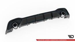 Heck Ansatz Diffusor + Endrohre schwarz passend für VW Golf GTE / R-Line Mk8 / Mk8 FL schwarz Hochglanz