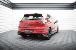Heck Ansatz Diffusor + Schwarze Endrohre Sportauspuff Attrappe für Volkswagen Golf GTE Mk8