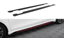 Street Pro Seitenschweller Ansatz Cup Leisten passend für Kia Ceed GT Mk3 / Proceed Mk1 rot
