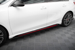 Street Pro Seitenschweller Ansatz Cup Leisten passend für Kia Ceed GT Mk3 / Proceed Mk1 rot