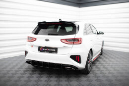 Street Pro Heckschürze Heck Ansatz Diffusor passend für Kia Ceed GT Mk3 schwarz-rot
