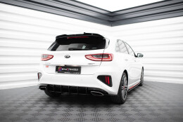 Street Pro Heck Ansatz Flaps Diffusor passend für Kia Ceed GT Mk3 rot