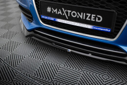 Cup Spoilerlippe Front Ansatz V.3 passend für Audi S4 / A4 S-Line B8 schwarz Hochglanz