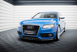 Cup Spoilerlippe Front Ansatz V.4 passend für Audi S4 / A4 S-Line B8 schwarz Hochglanz
