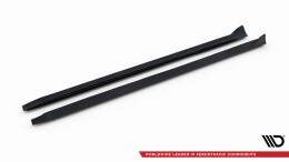Seitenschweller Ansatz Cup Leisten V.4 für Audi A4 / A4 S-Line / S4 B8  schwarz Hochglanz