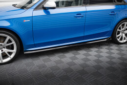 Seitenschweller Ansatz Cup Leisten V.4 passend für Audi A4 / A4 S-Line / S4 B8 schwarz Hochglanz