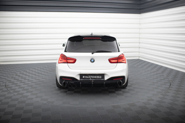 Heck Ansatz Diffusor V.3 passend für BMW 1er M-Paket F20 Facelift (Doppelauspuff li.) schwarz Hochglanz