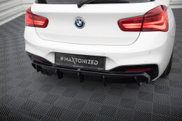 Heck Ansatz Diffusor V.3 passend für BMW 1er M-Paket F20 Facelift (Doppelauspuff li.) schwarz Hochglanz
