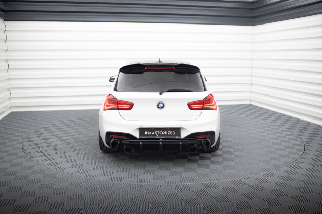 Heck Ansatz Diffusor V.3 passend für BMW M140i F20 Facelift schwarz Hochglanz