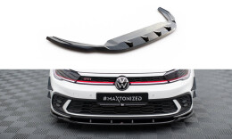 Cup Spoilerlippe Front Ansatz V.1 für VW Polo GTI Mk6 FL schwarz Hochglanz