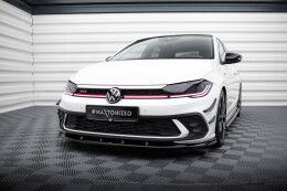 Cup Spoilerlippe Front Ansatz V.1 für VW Polo GTI Mk6 FL schwarz Hochglanz