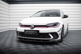 Cup Spoilerlippe Front Ansatz V.1 passend für VW Polo GTI Mk6 Facelift schwarz Hochglanz