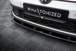 Cup Spoilerlippe Front Ansatz V.1 passend für VW Polo GTI Mk6 Facelift schwarz Hochglanz