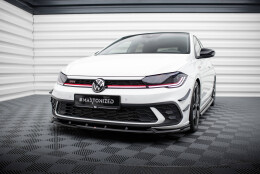 Cup Spoilerlippe Front Ansatz V.2 passend für VW Polo GTI Mk6 Facelift schwarz Hochglanz