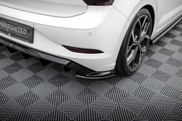 Heck Ansatz Flaps Diffusor passend für VW Polo GTI Mk6 Facelift schwarz Hochglanz