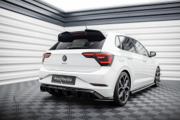 Heck Ansatz Flaps Diffusor passend für VW Polo GTI Mk6 Facelift schwarz Hochglanz