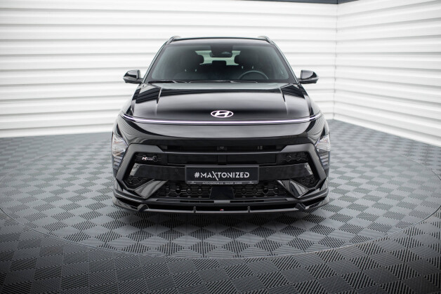 Cup Spoilerlippe Front Ansatz passend für Hyundai Kona N-Line Mk2 schwarz Hochglanz