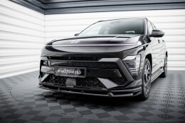 Cup Spoilerlippe Front Ansatz passend für Hyundai Kona N-Line Mk2 schwarz Hochglanz