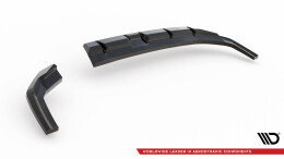 Mittlerer Cup Diffusor Heck Ansatz DTM Look passend für Hyundai Kona N-Line Mk2 schwarz Hochglanz