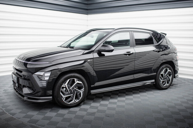 Seitenschweller Ansatz Cup Leisten passend für Hyundai Kona N-line Mk2 schwarz Hochglanz