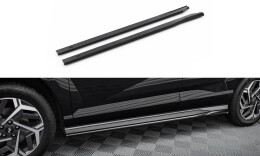 Seitenschweller Ansatz Cup Leisten für Hyundai Kona N-line Mk2 schwarz Hochglanz