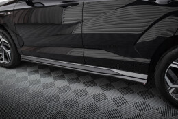 Seitenschweller Ansatz Cup Leisten für Hyundai Kona N-line Mk2 schwarz Hochglanz