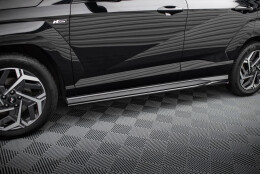 Seitenschweller Ansatz Cup Leisten passend für Hyundai Kona N-line Mk2 schwarz Hochglanz