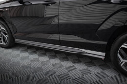 Seitenschweller Ansatz Cup Leisten passend für Hyundai Kona N-line Mk2 schwarz Hochglanz