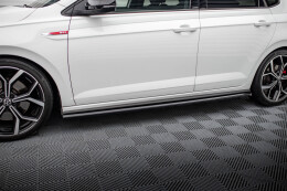 Seitenschweller Ansatz Cup Leisten für Volkswagen Polo GTI Mk6 Facelift schwarz Hochglanz