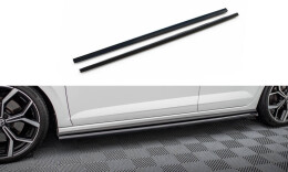Seitenschweller Ansatz Cup Leisten passend für VW Polo GTI Mk6 Facelift schwarz Hochglanz