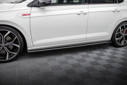 Seitenschweller Ansatz Cup Leisten passend für VW Polo GTI Mk6 Facelift schwarz Hochglanz
