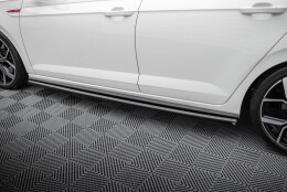 Seitenschweller Ansatz Cup Leisten passend für VW Polo GTI Mk6 Facelift schwarz Hochglanz