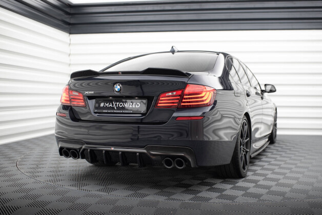 Heck Ansatz Diffusor V.2 passend für BMW 5er M-Paket F10 / F11 (Doppelauspuff li. re.) schwarz Hochglanz