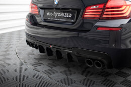 Heck Ansatz Diffusor V.2 für BMW 5er M-Paket F10 / F11 Doppelauspuff li. re. schwarz Hochglanz