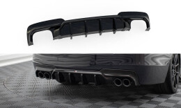 Heck Ansatz Diffusor V.2 passend für BMW 5er M-Paket F10 / F11 (Doppelauspuff li. re.) schwarz Hochglanz