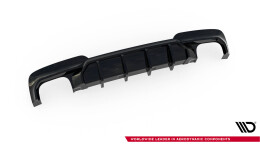 Heck Ansatz Diffusor V.2 passend für BMW 5er M-Paket F10 / F11 (Doppelauspuff li. re.) schwarz Hochglanz