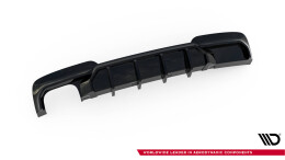 Heck Ansatz Diffusor V.2 passend für BMW 5er M-Paket F10 / F11 (Doppelauspuff li.) schwarz Hochglanz