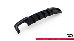 Heck Ansatz Diffusor V.2 passend für BMW 5er M-Paket F10 / F11 (Doppelauspuff li.) schwarz Hochglanz