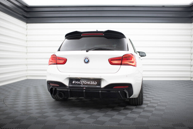 Heck Ansatz Diffusor V.3 passend für BMW 1er M-Paket F20 Facelift (Einzelauspuff li.) schwarz Hochglanz